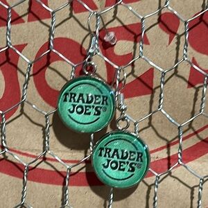 Trader Joe’s earrings 20mm logo green